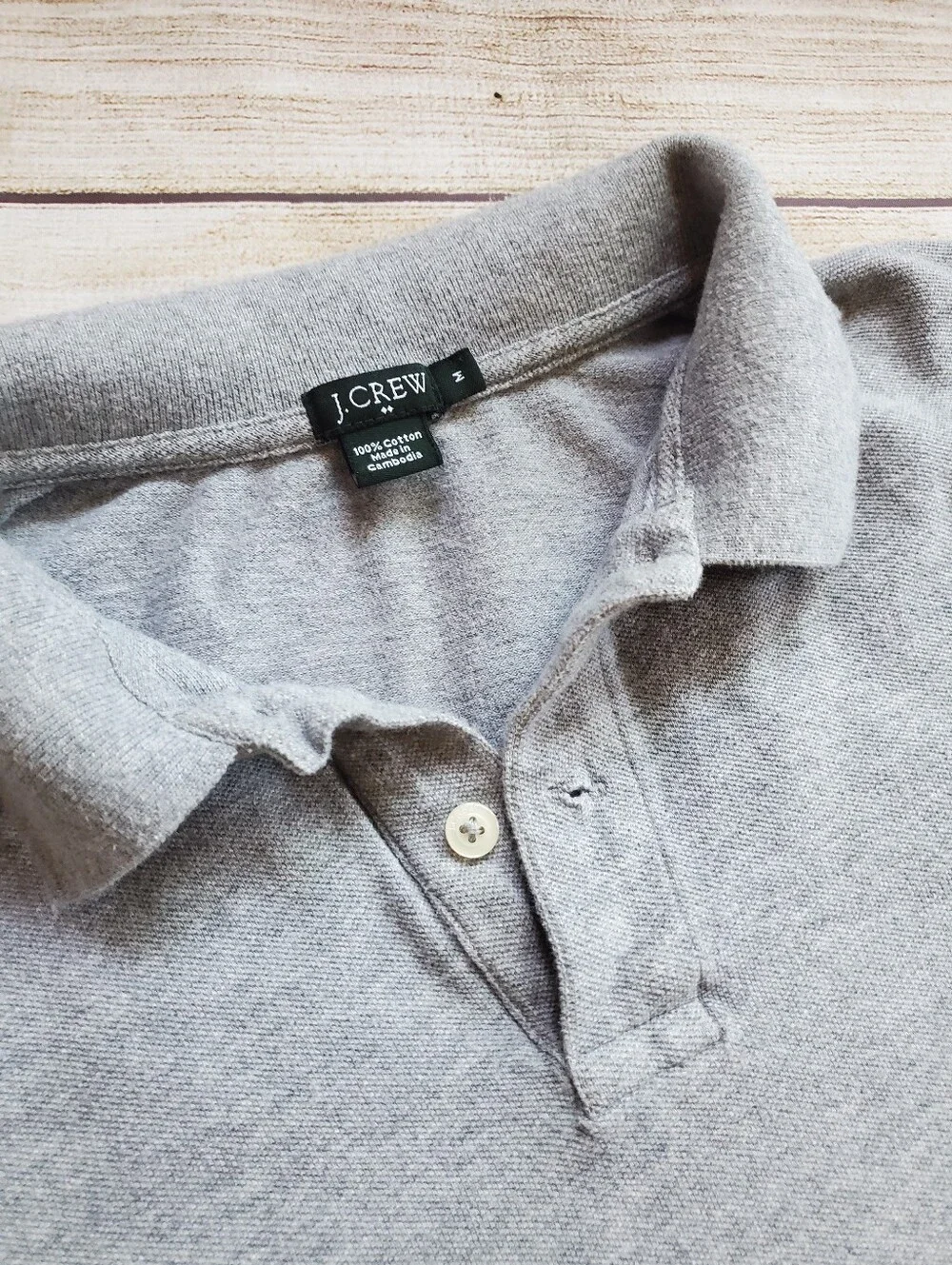 J. Crew Factory Men's Gray Pique Polo Shirt